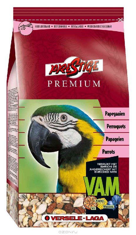 Корм для крупных попугаев Versele-Laga Prestige Parrots 1 кг.
