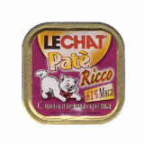 Консервы для кошек Lechat с мясом и печенью кролика 0,1 кг.